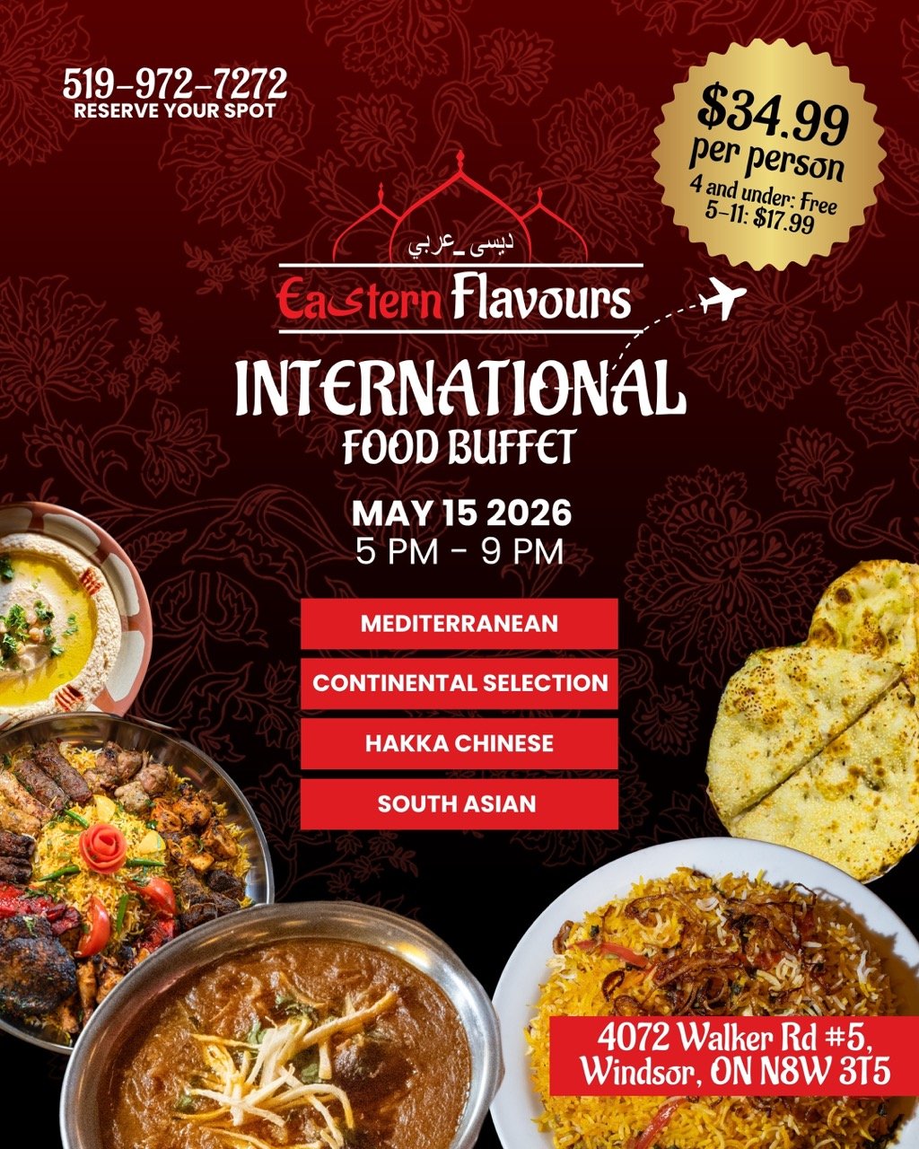 Eastern Flavours International Food Buffet May 15th